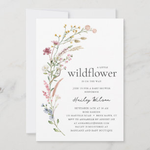 Moderne kleine Wildblumen-Baby-Shower-Einladung Einladung