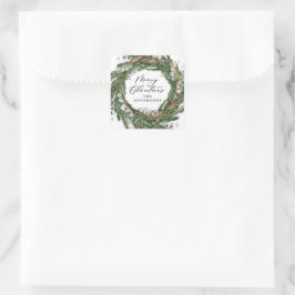 Moderne Kleinschreibung Weihnachts Quadratischer Aufkleber