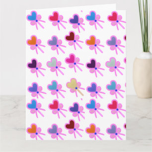 Moderne Kokette Strahlendes Herz Bogen Geschenkpap Karte