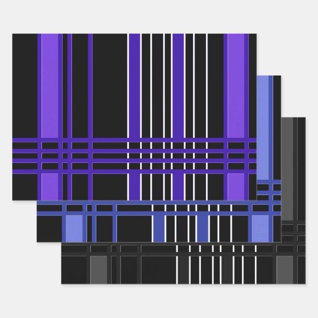 Moderne Kollektion Streifen Geschenkpapier Set (Set)