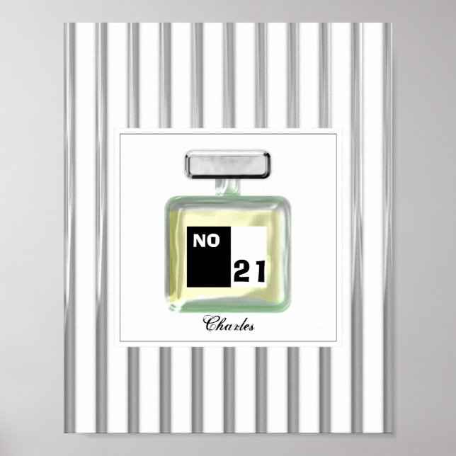 Moderne Kölner Parfümflasche für Männer Personalis Poster (Vorne)