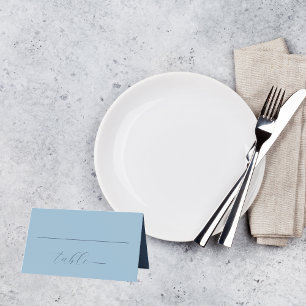 Moderne Kolorblock-Hochzeit Babyblau Platzkarte