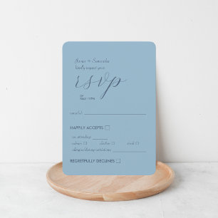 Moderne Kolorblock-Hochzeitssache Babyblau RSVP Karte