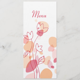 Moderne Konfetti Blume Blätter Hochzeitsmenü Menükarte