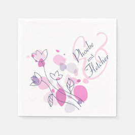 Moderne Konfetti Blume Datum Hochzeit Servietten