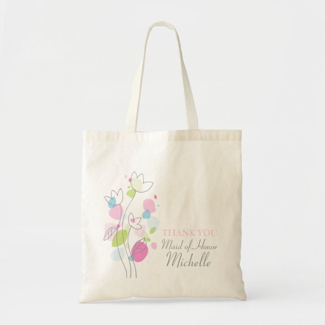 Moderne Konfetti Blume Hochzeit Trauzeugin Tasche (Vorne)