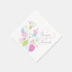 Moderne Konfetti Blume Hochzeitsnapkins Serviette