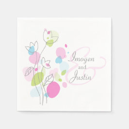 Moderne Konfetti Blume Hochzeitsnapkins Serviette