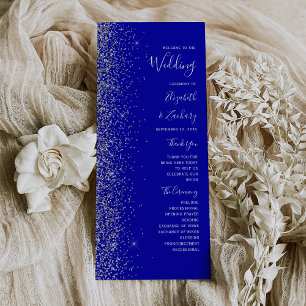 Moderne königsblaue Hochzeit mit silbernem Glitter