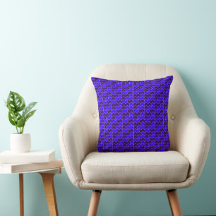 Moderne königsblaue und violette geometrische Zick Kissen