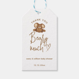 Moderne können wir frühzeitig abwarten Baby Dusche Geschenkanhänger