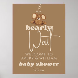 Moderne können wir frühzeitig abwarten Baby Dusche Poster