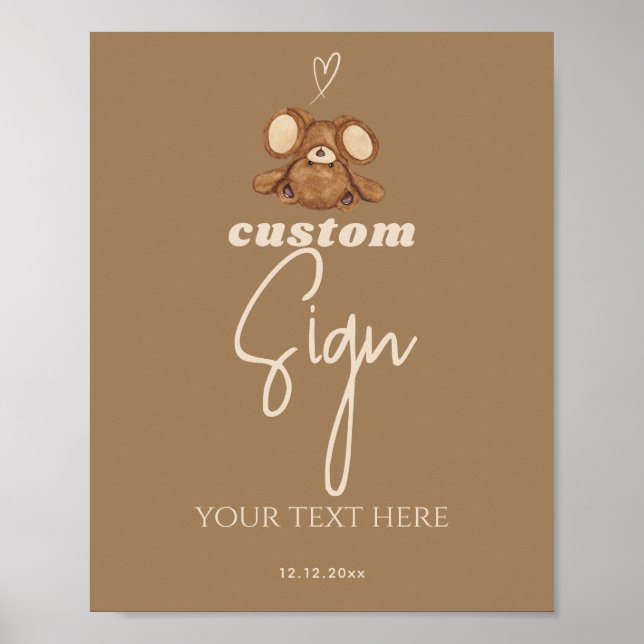 Moderne können wir frühzeitig abwarten Baby Dusche Poster (Vorne)