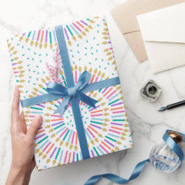 Moderne konzentrische Birthday Candles - Umschlagp Geschenkpapier
