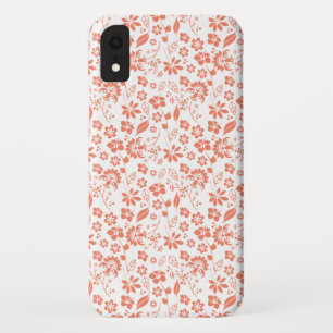 Moderne Koralle-Pfirsich-Tropenblumen-Gartenmuster Case-Mate iPhone Hülle