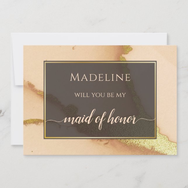 Moderne Korallen Abstrakt 💡 unikale Ölhochzeit Einladung (Vorderseite)