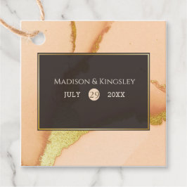 Moderne Korallen Abstrakt 💡 unikale Ölhochzeit Geschenkanhänger