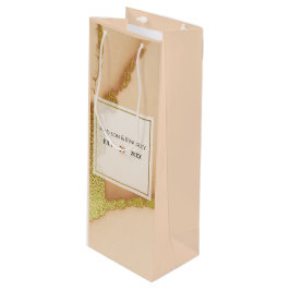 Moderne Korallen Abstrakt 🌸 unikale Ölhochzeit Geschenktüte Für Weinflaschen