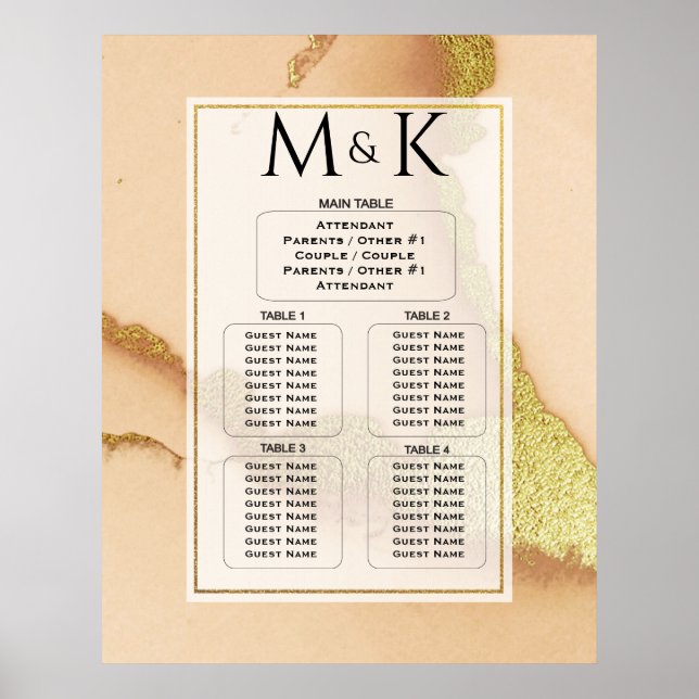 Moderne Korallen Abstrakt 💡 unikale Ölhochzeit Poster (Vorne)