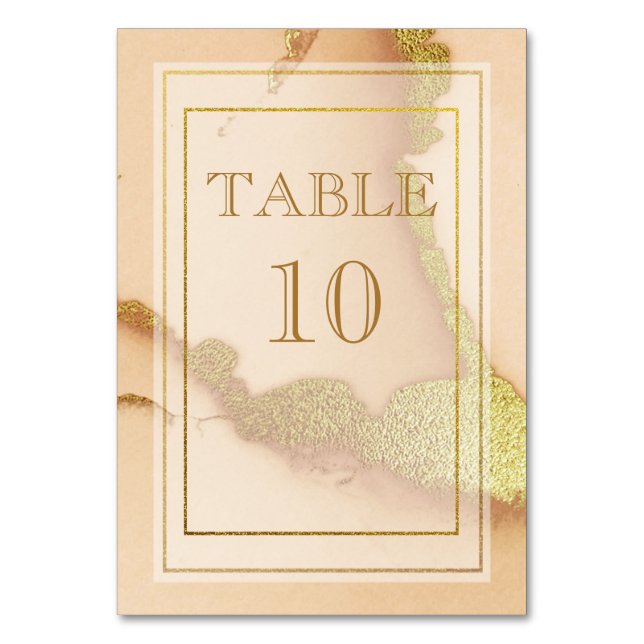 Moderne Korallen Abstrakt 💡 unikale Ölhochzeit Tischnummer (Vorderseite)