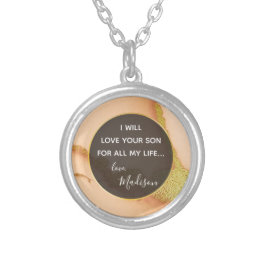 Moderne Korallen Abstrakt 💡 unikale Ölhochzeit Versilberte Kette