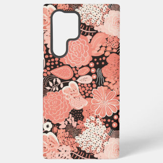 Moderne Korallen-Blumenmuster Samsung Galaxy Hülle