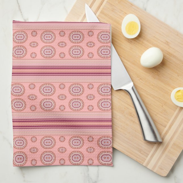 Moderne Korallen gemustert Geschirrtuch (Viertel Falte)