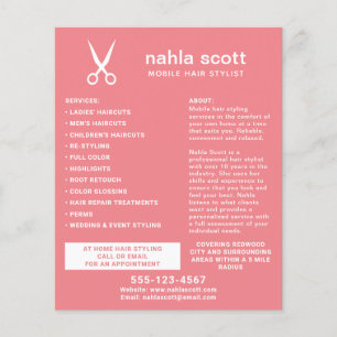 Moderne Korallen-Hairstylisten-Schere Flyer