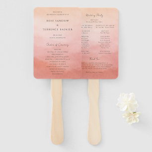 Moderne Korallen-Küsten-Chic Elegante Hochzeitspro Fächer