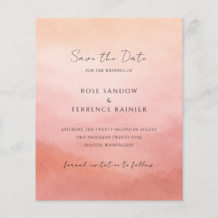 Moderne Korallen-Küsten-Chic-Hochzeit - Save the D Flyer