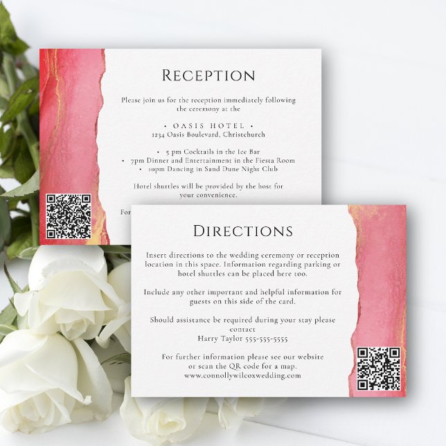 Moderne korallenrosa Hochzeitskarte RSVP Karte (Von Creator hochgeladen)