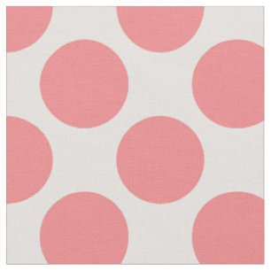 Moderne Korallenrosa und weiße große Polka-Punkte Stoff
