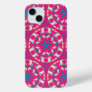Moderne Korallenrot Pug-Muster Case-Mate iPhone Hülle