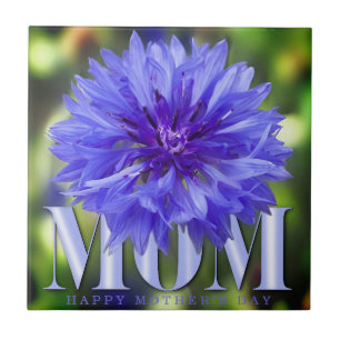 Moderne Kornblumen Elegantes Blau Muttertag Fliese