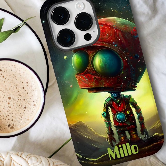 Moderne kosmische Alien Nebula Reise, Mit Monogram Case-Mate iPhone Hülle (Von Creator hochgeladen)
