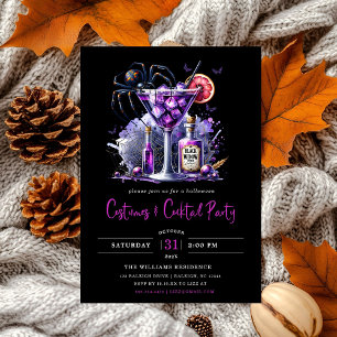 Moderne Kostüme und Cocktail-Halloween-Party Einladung