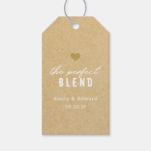 Moderne Kraft Die perfekte Mischung Hochzeitskaffe Geschenkanhänger