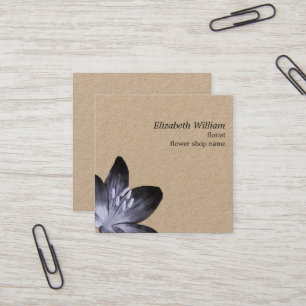 Moderne Kraft Dunkle Floral Muster Florist Quadratische Visitenkarte