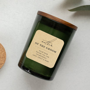 Moderne Kraft-Geschenk für die Mutter des Bräutiga Quadratischer Aufkleber
