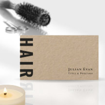 Moderne Kraft Hair Stylist Business Card