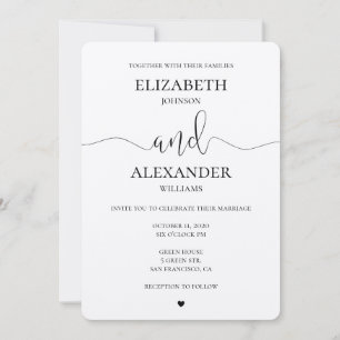 Moderne Kraft-Hochzeitseinladung. Einfache Einladu Einladung