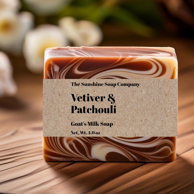 Moderne Kraft Paper Style Soap Bauch Band 2" x 9" Einladung (Von Creator hochgeladen)