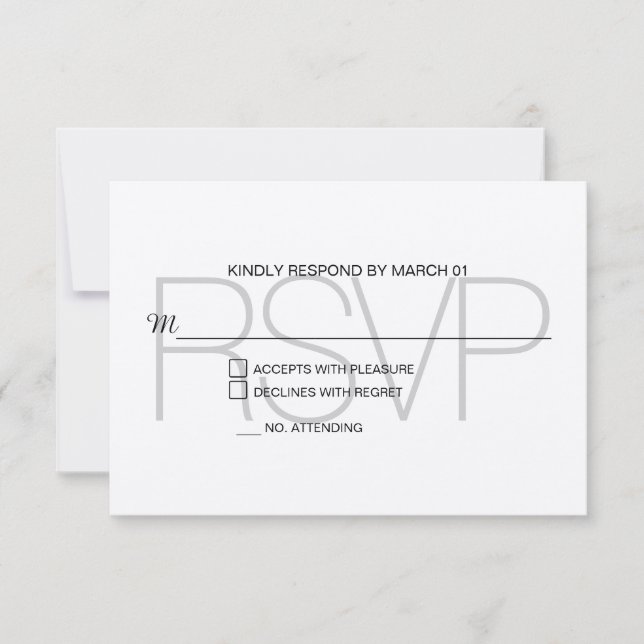 Moderne Kraft UAWG Wedding Response RSVP Karte (Vorderseite)