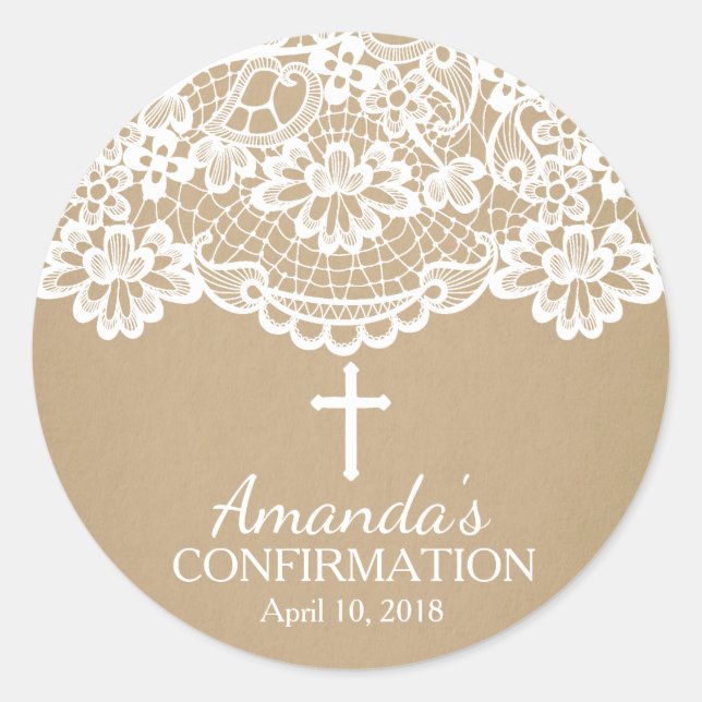 Moderne Kraft-Vintag-Spitzenkoffer Runder Aufkleber (Vorderseite)