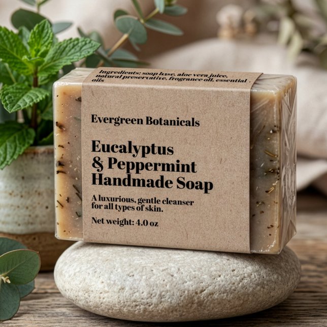 Moderne Kraftpapier-Seifenverpackungs-Etikette (Von Creator hochgeladen)