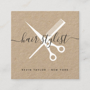 Moderne Kräftweiße Schere mit dem Markenzeichen Ha Quadratische Visitenkarte