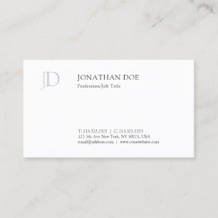 Moderne kreative Monogramm-Weiß-Einfach-Vorlage Visitenkarte