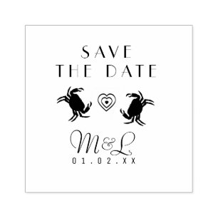 Moderne Krebse Save the Date Design Briefmarke Gummistempel