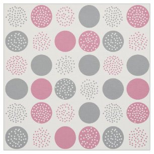 Moderne Kreis-Punkt-weißes graues rosa Gewebe Stoff