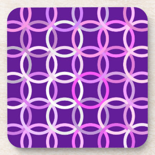 Moderne Kreise, Amethyste und Orchideen des Mittel Getränkeuntersetzer
